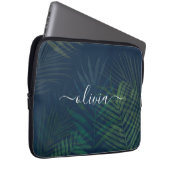Tropical Palm Blätter Laptop Sleeve - Dunkelgrün (Vorne Rechts)