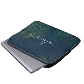 Tropical Palm Blätter Laptop Sleeve - Dunkelgrün (Vorne Knopf)