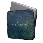 Tropical Palm Blätter Laptop Sleeve - Dunkelgrün (Vorderseite Links)