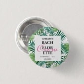 Tropical Palm Blätter Leaf Bachelorette Crew Party Button (Vorne & Hinten)