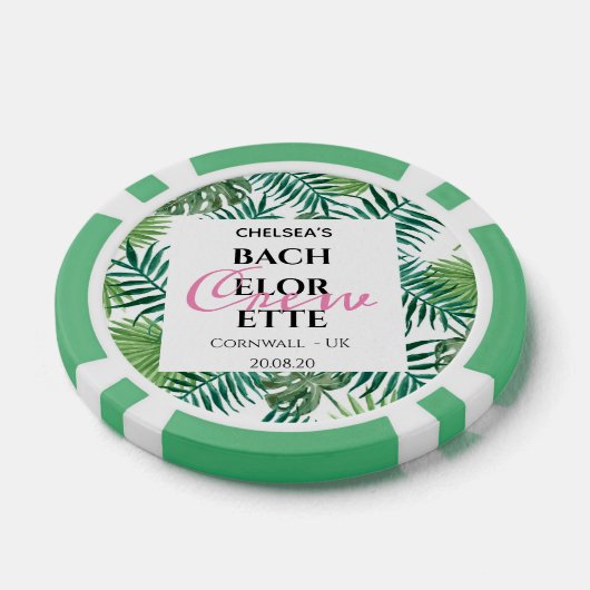 Tropical Palm Blätter Leaf Junggeselinnen-Abschied Pokerchips (Einzeln)