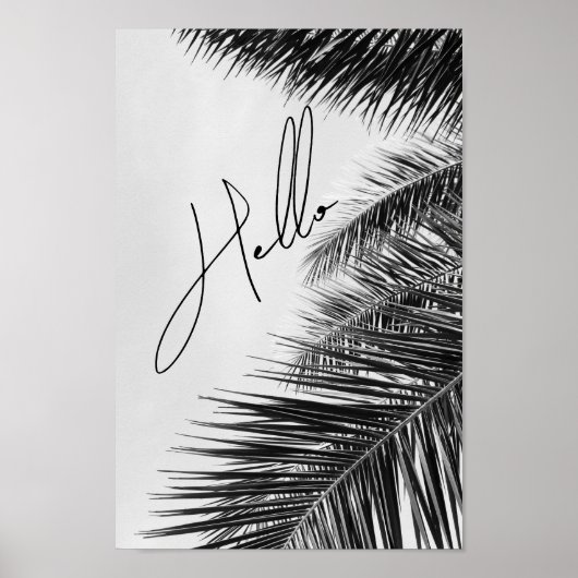 Tropical Palm Blätter Moderner Neuer Schriftart Ha Poster (Vorne)