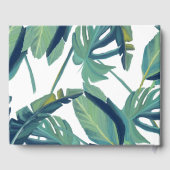 Tropical Palm Blätter Monogram Wedding Guest Book Gästebuch (Rückseite)