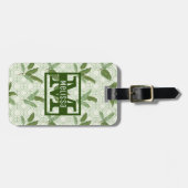 Tropical Palm Blätter| Monogramm Gepäckanhänger (Vorderseite horizontal)