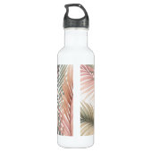 Tropical Palm Blätter Monogramm Wasser Flasche Edelstahlflasche (Rückseite)