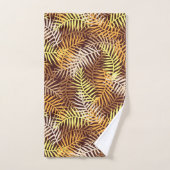 Tropical Palm Blätter Muster braune Gelbe Fern Badhandtuch Set (Handtuch)