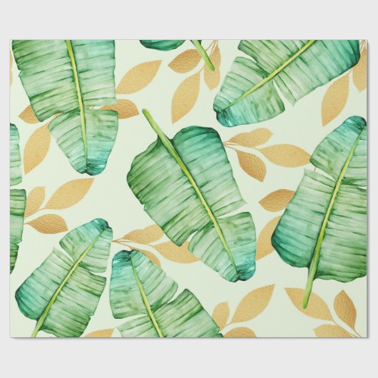 Tropical Palm Blätter Muster Geschenkpapier (Flach)