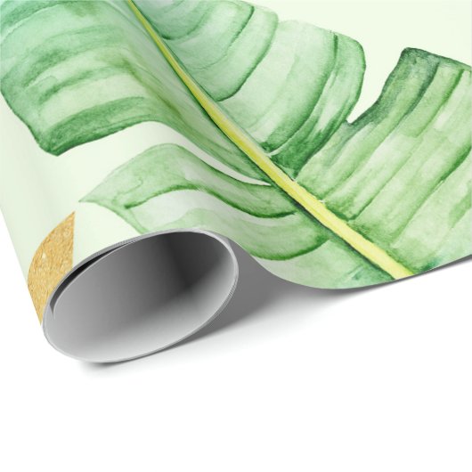 Tropical Palm Blätter Muster Geschenkpapier (Rolleneckpunkt)