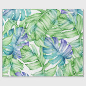 Tropical Palm Blätter Muster Geschenkpapier (Flach)