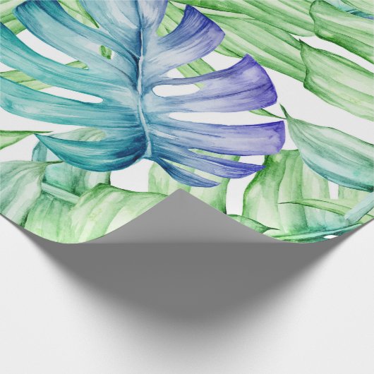 Tropical Palm Blätter Muster Geschenkpapier (Ecke)