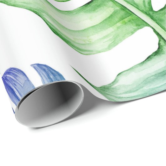 Tropical Palm Blätter Muster Geschenkpapier (Rolleneckpunkt)
