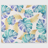 Tropical Palm Blätter Muster Geschenkpapier (Flach)