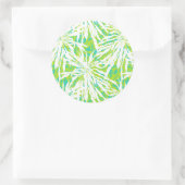 Tropical Palm Blätter Muster Runder Aufkleber (Tasche)