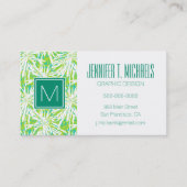 Tropical Palm Blätter Muster Visitenkarte (Vorderseite)