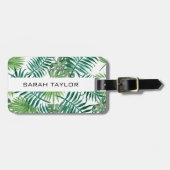Tropical Palm Blätter Name Custom Gepäckanhänger (Vorderseite horizontal)