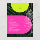 Tropical Palm Blätter Neon Arch Wedding Details Begleitkarte (Vorderseite)