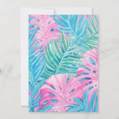 Tropical Palm Blätter Neon Junggeselinnen-Abschied Einladung (Rückseite)