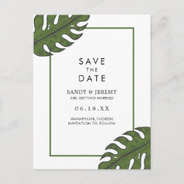 Tropical Palm Blätter Nicht Foto Save the Date Ankündigungspostkarte