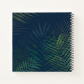 Tropical Palm Blätter Notebook - Dunkelgrüner Dsch Notizblock (Rückseite)
