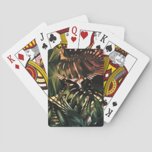 Tropical Palm Blätter Papageien Grün Spielkarten