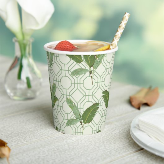 Tropical Palm Blätter Pappbecher (In Situ)