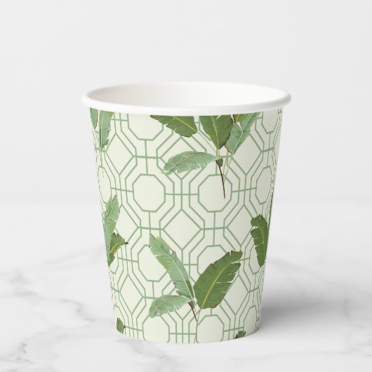 Tropical Palm Blätter Pappbecher (Rückseite)