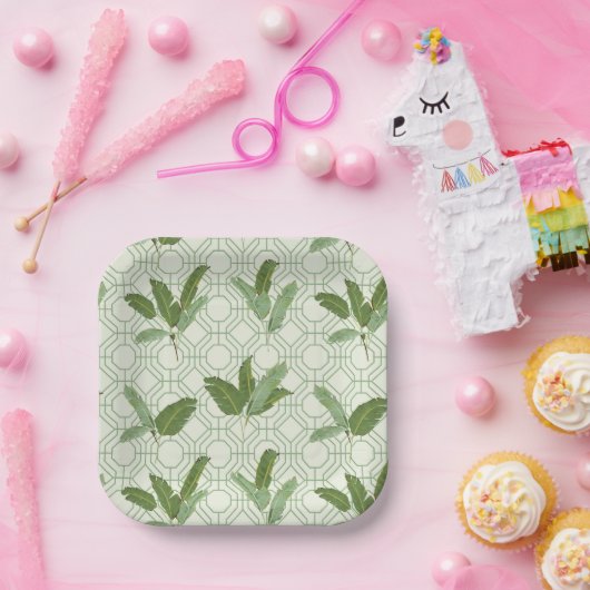 Tropical Palm Blätter Pappteller (Party)