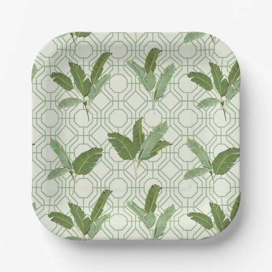 Tropical Palm Blätter Pappteller (Vorderseite)