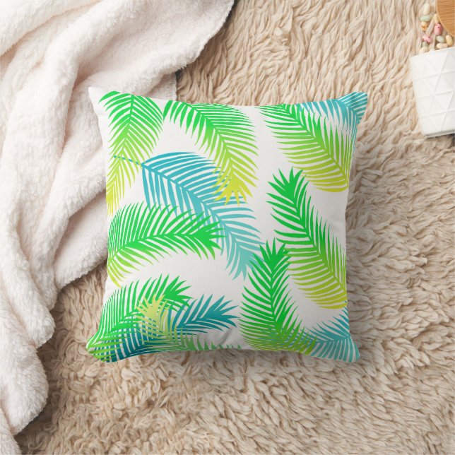 Tropical Palm Blätter Pattern Drehkissen - Grün Kissen (Decke)