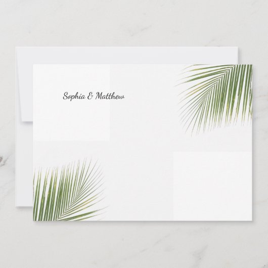 Tropical Palm Blätter Personalisiert Name Summer Einladung (Vorderseite)