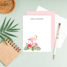 Tropical Palm Blätter Pink Flamingo Individuelle N Mitteilungskarte