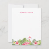 Tropical Palm Blätter Pink Flamingo Individuelle N Mitteilungskarte (Vorderseite)