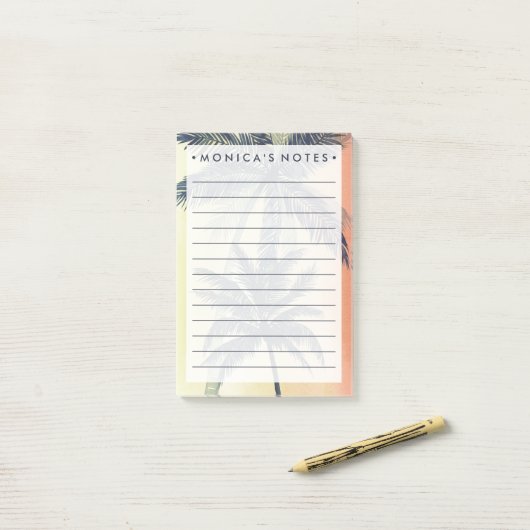 Tropical Palm Blätter Post-it Klebezettel (Auf Schreibtisch)