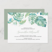 Tropical Palm Blätter Probe Abendessen Einladung Postkarte (Vorne/Hinten)