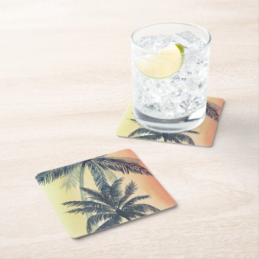 Tropical Palm Blätter Rechteckiger Pappuntersetzer (Vor Ort)