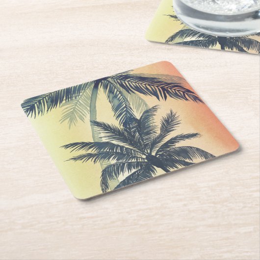 Tropical Palm Blätter Rechteckiger Pappuntersetzer (angewinkelt)