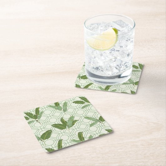 Tropical Palm Blätter Rechteckiger Pappuntersetzer (Vor Ort)