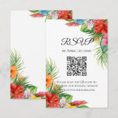 Tropical Palm Blätter RSVP Card | Sommerziel Begleitkarte (Vorne/Hinten)