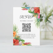Tropical Palm Blätter RSVP Card | Sommerziel Begleitkarte (Stehend Vorderseite)