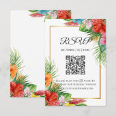 Tropical Palm Blätter RSVP Card | Sommerziel Begleitkarte (Vorne/Hinten)
