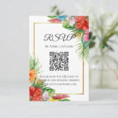 Tropical Palm Blätter RSVP Card | Sommerziel Begleitkarte (Stehend Vorderseite)
