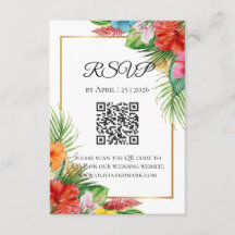 Tropical Palm Blätter RSVP Card | Sommerziel