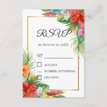 Tropical Palm Blätter RSVP Card | Sommerziel