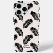 Tropical Palm Blätter Schwarz-weiß Case-Mate iPhone Hülle (Rückseite)