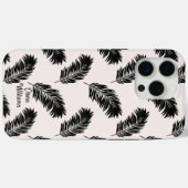 Tropical Palm Blätter Schwarz-weiß Case-Mate iPhone Hülle (Rückseite (Horizontal))