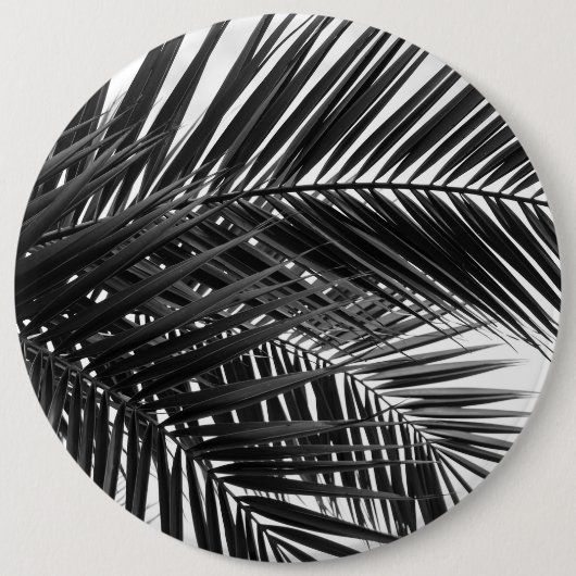 Tropical Palm Blätter - Schwarz-Weiß-Fotografie Button (Vorderseite)