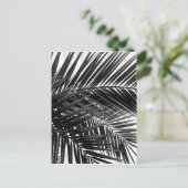 Tropical Palm Blätter - Schwarz-Weiß-Fotografie Postkarte (Stehend Vorderseite)