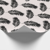 Tropical Palm Blätter Schwarz-weiß Geschenkpapier (Ecke)