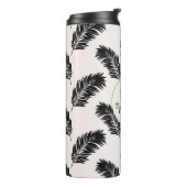 Tropical Palm Blätter Schwarz-weiß Thermosbecher (Nach links gedreht)