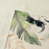 Tropical Palm Blätter Script Botanical Custom Strandtuch (Beispiel)